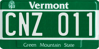 VT license plate CNZ011