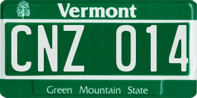VT license plate CNZ014