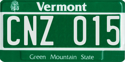 VT license plate CNZ015