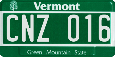 VT license plate CNZ016