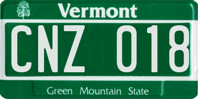 VT license plate CNZ018