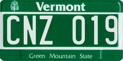 VT license plate CNZ019