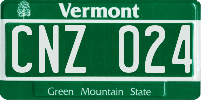VT license plate CNZ024