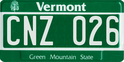 VT license plate CNZ026