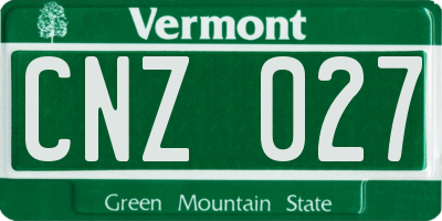 VT license plate CNZ027