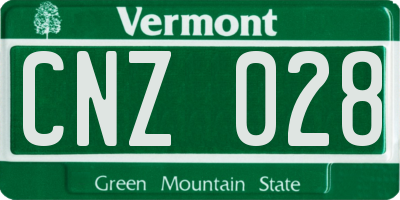 VT license plate CNZ028