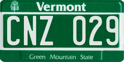 VT license plate CNZ029