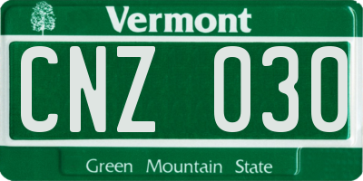 VT license plate CNZ030