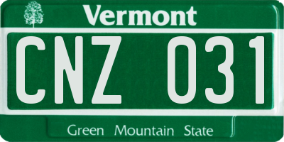 VT license plate CNZ031