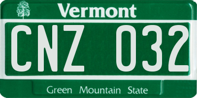 VT license plate CNZ032