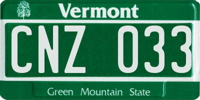 VT license plate CNZ033