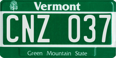 VT license plate CNZ037