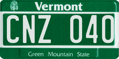 VT license plate CNZ040