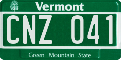 VT license plate CNZ041