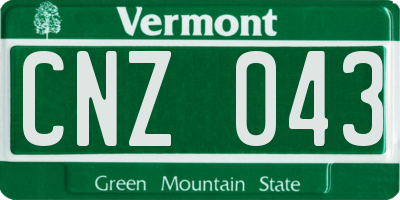 VT license plate CNZ043