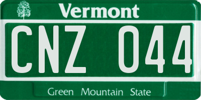 VT license plate CNZ044