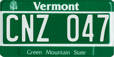VT license plate CNZ047