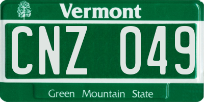 VT license plate CNZ049