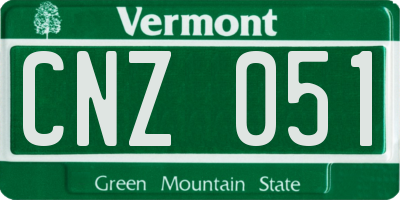 VT license plate CNZ051