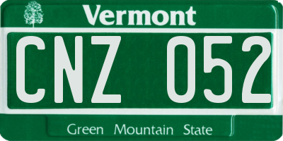 VT license plate CNZ052