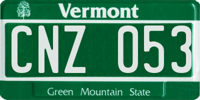 VT license plate CNZ053