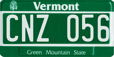 VT license plate CNZ056