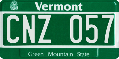 VT license plate CNZ057