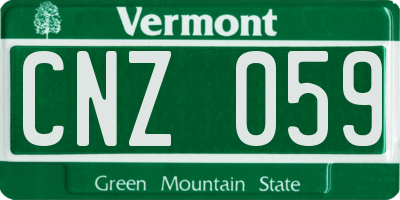 VT license plate CNZ059