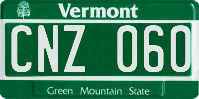 VT license plate CNZ060