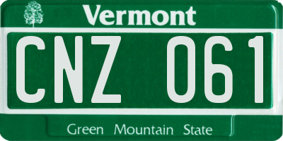 VT license plate CNZ061