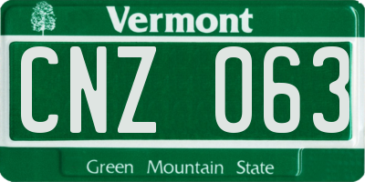 VT license plate CNZ063
