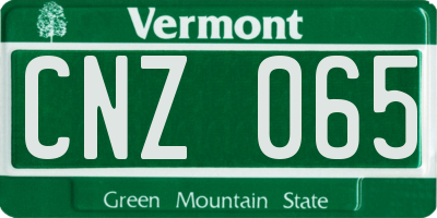 VT license plate CNZ065