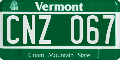 VT license plate CNZ067