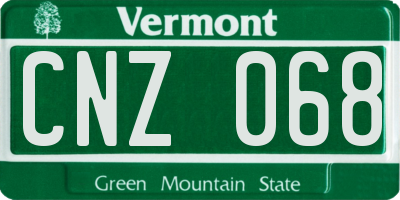 VT license plate CNZ068