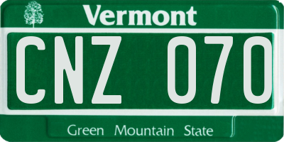 VT license plate CNZ070
