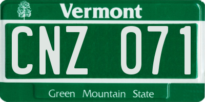 VT license plate CNZ071