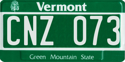 VT license plate CNZ073