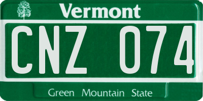 VT license plate CNZ074