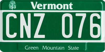 VT license plate CNZ076