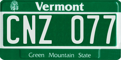 VT license plate CNZ077