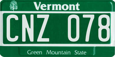 VT license plate CNZ078