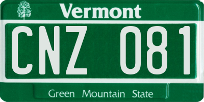 VT license plate CNZ081