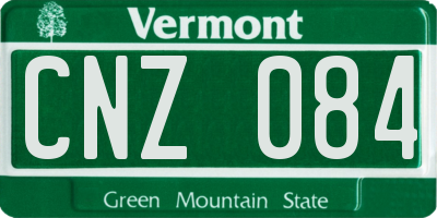 VT license plate CNZ084