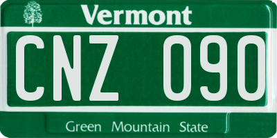 VT license plate CNZ090