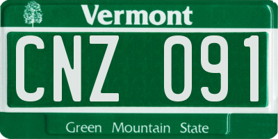 VT license plate CNZ091