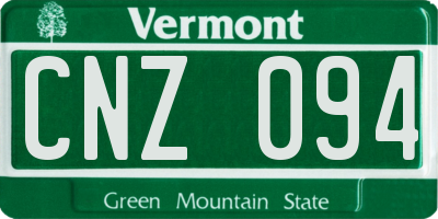 VT license plate CNZ094