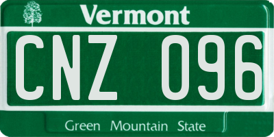 VT license plate CNZ096