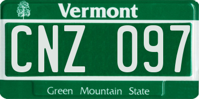 VT license plate CNZ097