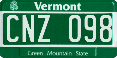 VT license plate CNZ098
