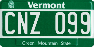 VT license plate CNZ099